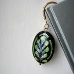 Art Nouveau Cloisonne Pendant Bookmark, Green And..