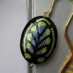 Art Nouveau Cloisonne Pendant Bookmark, Green And..